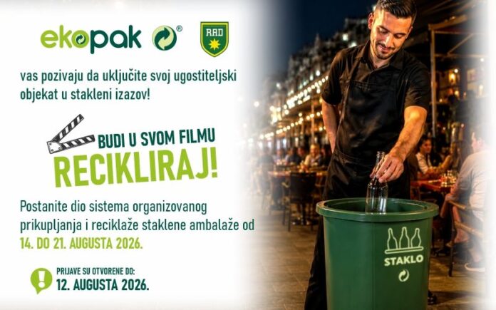 Ekopak i KJKP RAD pozivaju sarajevske ugostitelje na izazov recikliranja stakla